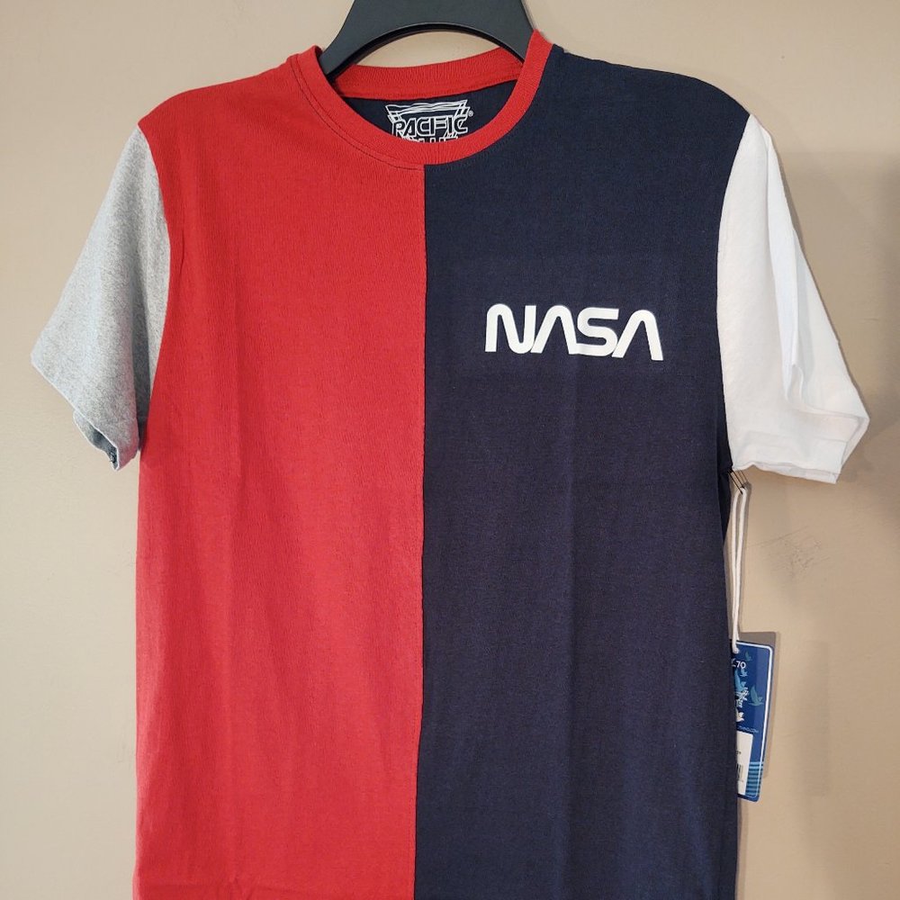 PACIFIC BLUE NASA MEN SHORT SLEEVE T-SHIRT - SIZE SMALL